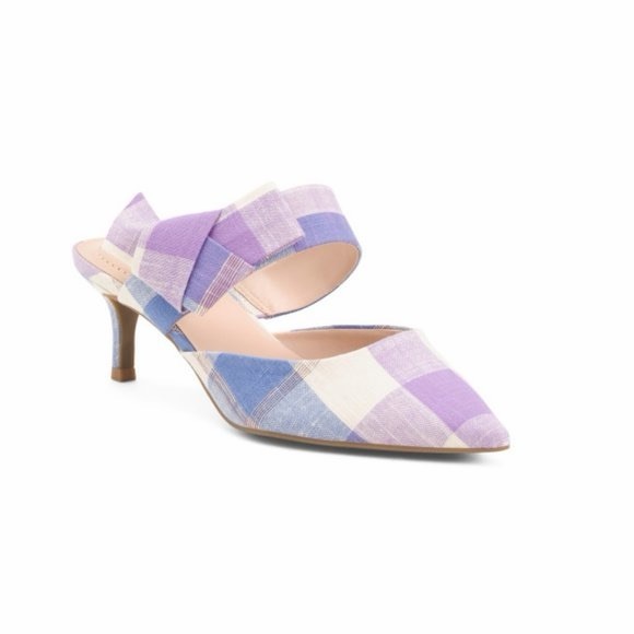 Bandolino Shoes - Bandolino Lilac Plaid Women's Mules